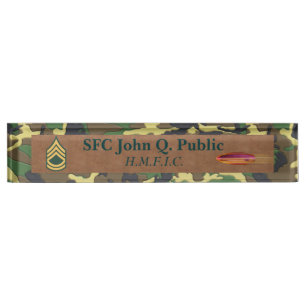 Camo et plaque signalétique en cuir de bureau