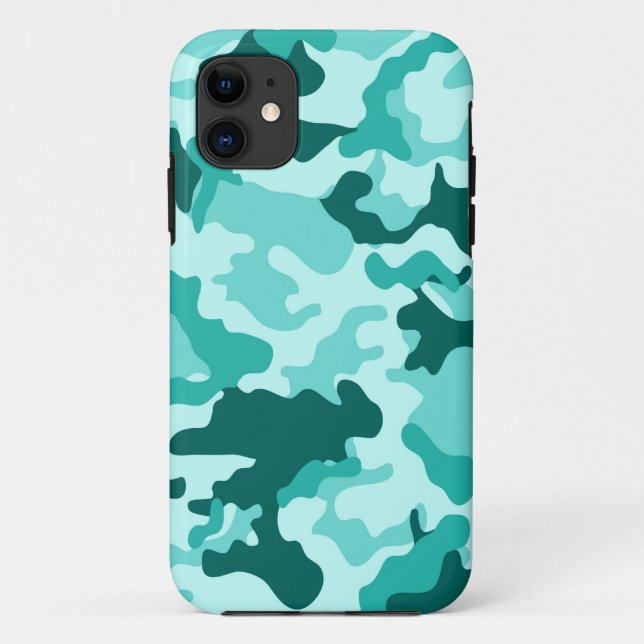 Camo iPad 5 vert Turquoise Coque (Dos)