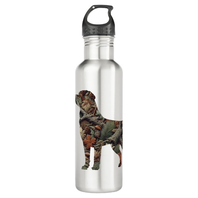 Camo Labrador Rétriever Bouteille d'eau inoxydable (Devant)