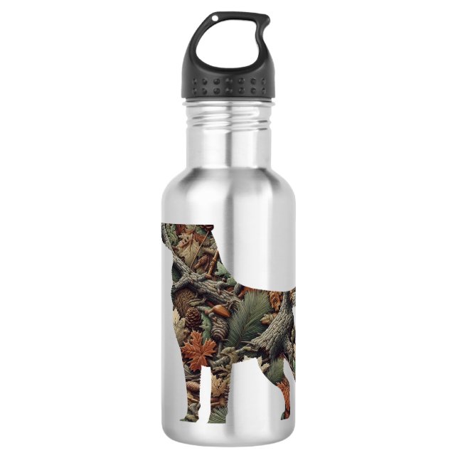Camo Labrador Rétriever Bouteille d'eau inoxydable (Devant)