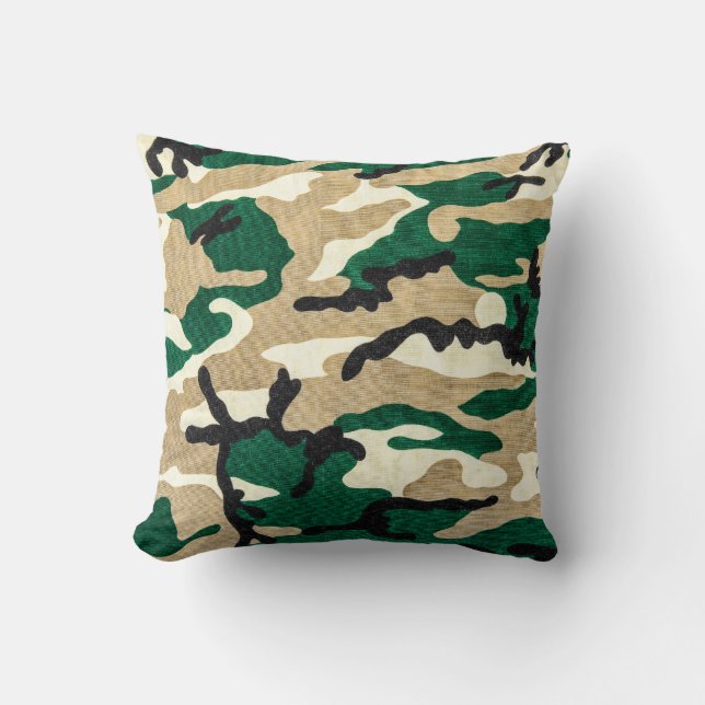 Camo militaire Camouflage de l'armée Coussin Jeter (Recto)