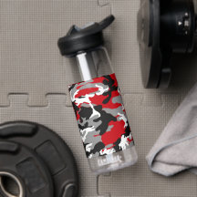 Camo noir rouge Camelbak bouteille d'eau