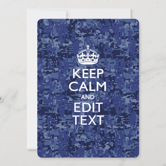 Camo numérique bleu GARDER SON CALME ET Modifier l (Devant)