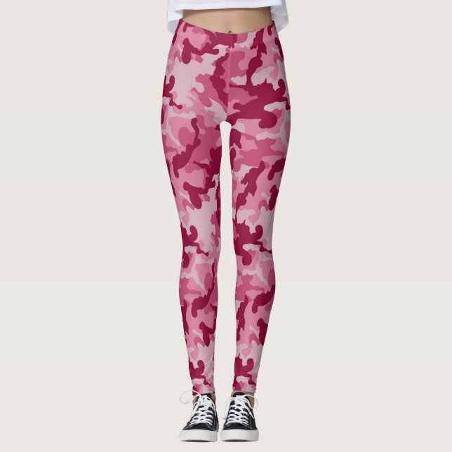 Camo rose foncé - Legging féminin (Devant)