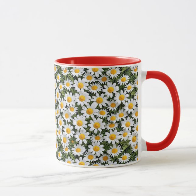 Camomilles en floraison - Modèle floral 2 - Mug de (Droite)