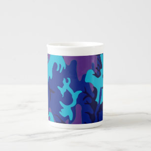 Camouflage bleu foncé et violet d'os Chine Mug