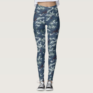 Camouflage bleu vert/Brown Leggings pour femmes