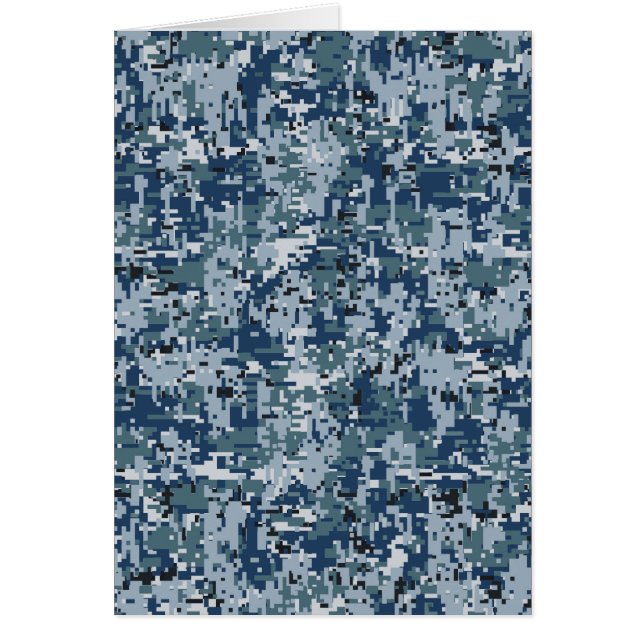 Camouflage Décor à pixels numériques bleu marine (Devant)