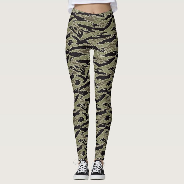 Camouflage d'olive Leggings pour femmes (Devant)