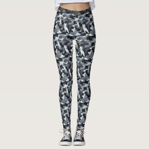 Camouflage Feline Gris (Motif 1) Leggings