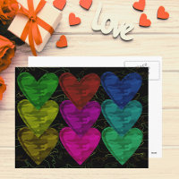 Camouflage Heart Motif des couleurs Carte postale