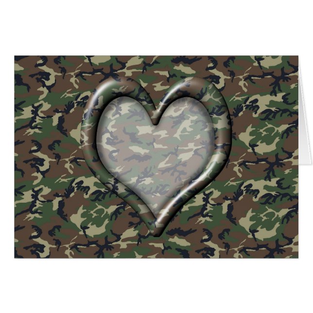 Camouflage Heart - Woodland (Devant horizontal)