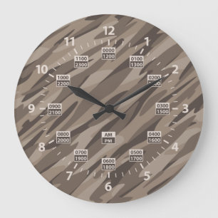 Camouflage Horloge horaire de style militaire de 2