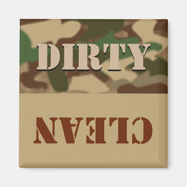 Camouflage Lave-vaisselle sale Magnet pour lui (Devant)