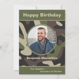 Camouflage militaire d'anniversaire Carte photo pe