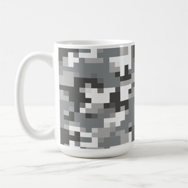 Camouflage numérique gris Boisson Voyage Café Mug (Gauche)