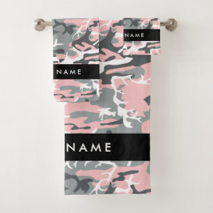 Camouflage rose et gris Votre nom Personnalisez