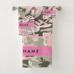 Camouflage rose et vert Personnalisez votre nom