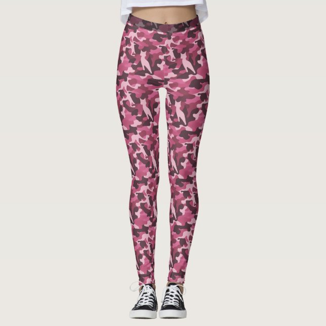 Camouflage rose Feline (Motif 1) Leggings (Devant)