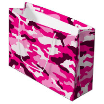 Camouflage rose Grand sac cadeau