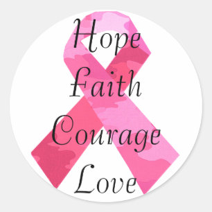 Camouflage rose Ribbon Faith Stickers