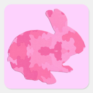 Camouflage rose Silhouette Stickers Lapin de Pâque