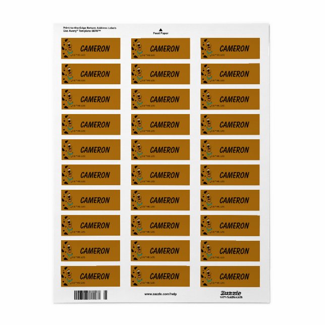 Camouflage Scooby-Doo Étiquettes pour enfants (Feuille entière)