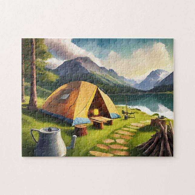 Camp Art Camping calme 1 Photo Puzzles Internet (Horizontal)