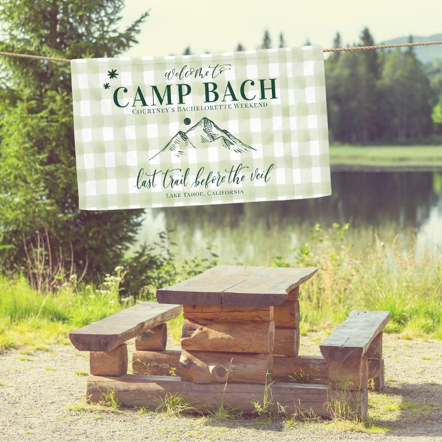 CAMP BACH-Dernière piste pour la bannière de bienv (CAMP BACH Welcome Banner | Rustic Mountain Design for Outdoor Bachelorette Party | Custom & Fun!)