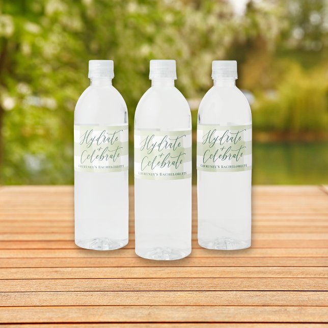 CAMP BACH Outdoorsal Étiquette bouteille d'eau per (Camp Bach Rustic water bottle label with custom text – perfect for glamping bachelorette weekends.)