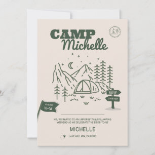 Camp Bachelorette Invitation et Itinéraire