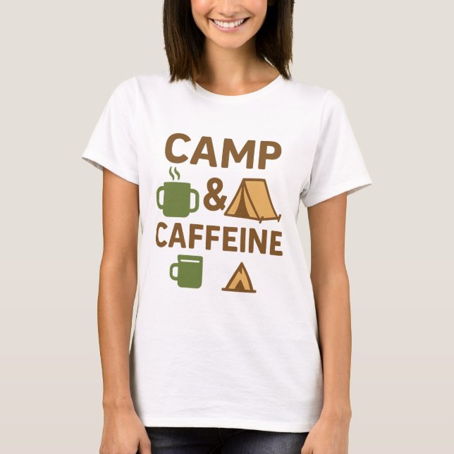 Camp Caffeine Drôle T-Shirt Café - Coffee Cup (Devant)