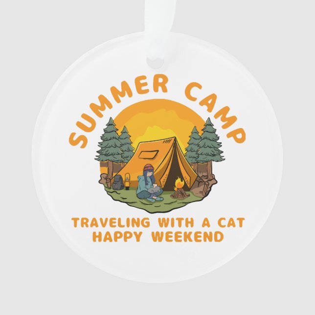 Camp d'été en voyage avec un chat (devant)