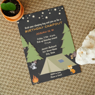Camp Out Invitation Anniversaire