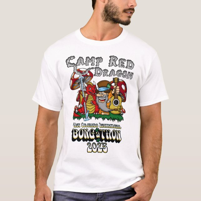 Camp Red Dragon 2025 B.A.T. White Basic T-Shirt (Devant)
