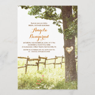 campagnard invitations de la douche de nuptiale