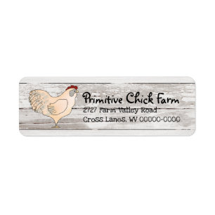 Campagne agricole Étiquette de bois de poulet prim