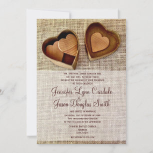 Campagne Coeurs en bois Bourrage des invitations a