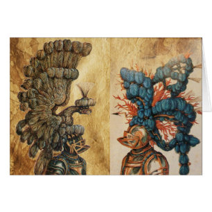 CAMPAGNE DE CHEVALIER ANTIQUE AVEC AÂLE ET PLUMES