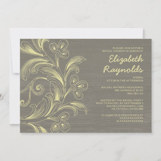 Campagne Flourdir Invitations de douche nuptiale (Devant)
