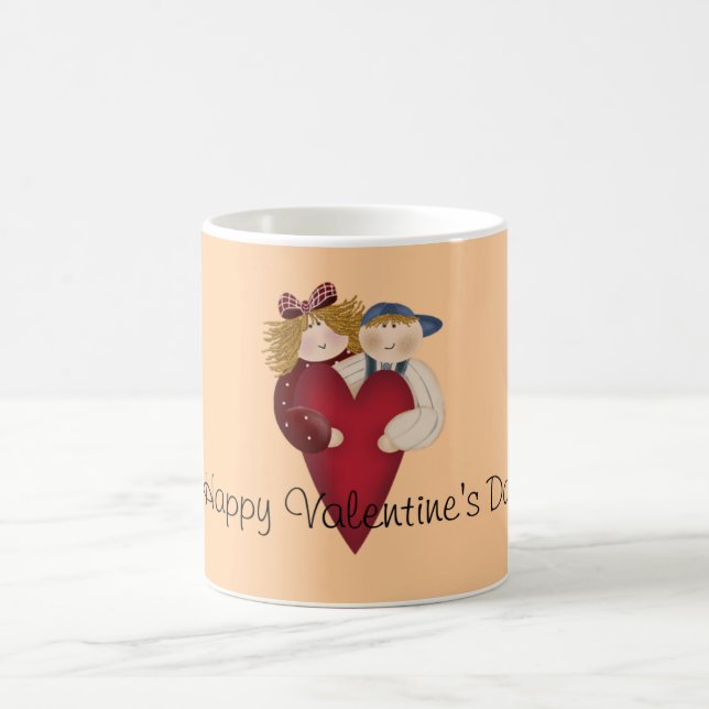 Campagne Heureuse Sainte-Valentin Couple Mug (Centre)