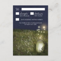 Campagne Mason Jar + Firefly Wedding Cartes RSVP
