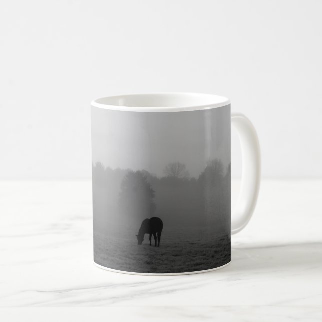Campagne Matin Grayscale Café Mug (Devant droit)