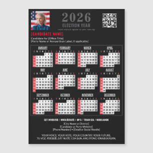 Campagne politique QR Code 2026 Calendrier magnéti