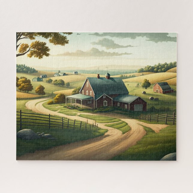 Campagne rurale, Rollings Hills, Puzzle agricole (Horizontal)