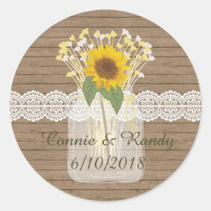 Campagne Russe Mason Jar Stickers Tournesol