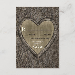 Campagne Rustic Oak Tree Bark Mariage RSVP Cartes