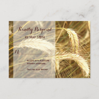Campagne Rustique Blé Champ ferme Mariage RSVP Car
