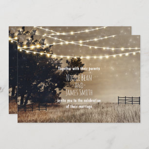 Campagne rustique Champ & Lumières Invitations de