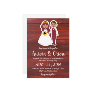 campagne tournesol et burgundy invitations de mari